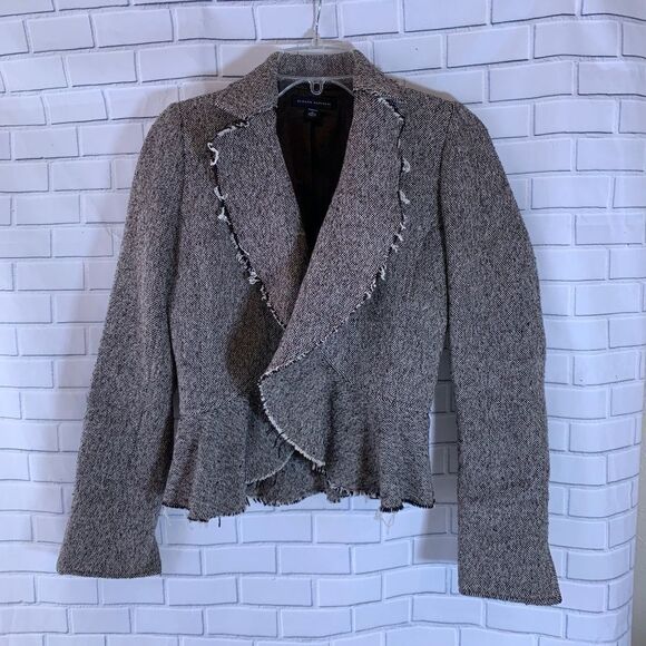 Banana Republic Tweed Raw Hem Peplum Jacke… - Picture 1 of 6